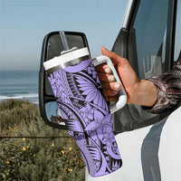 Violet Pacific Flowers Tribal Polynesian Spirit Tumbler With Handle LT9 - Polynesian Pride