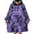 Polynesia Wearable Blanket Hoodie Tribal Polynesian Spirit With Violet Pacific Flowers LT9 - Polynesian Pride