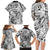 Polynesia Family Matching Long Sleeve Bodycon Dress and Hawaiian Shirt Tribal Polynesian Spirit With White Pacific Flowers LT9 - Polynesian Pride