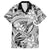 Polynesia Family Matching Long Sleeve Bodycon Dress and Hawaiian Shirt Tribal Polynesian Spirit With White Pacific Flowers LT9 Dad's Shirt - Short Sleeve White - Polynesian Pride