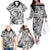 Polynesia Family Matching Off Shoulder Long Sleeve Dress and Hawaiian Shirt Tribal Polynesian Spirit With White Pacific Flowers LT9 - Polynesian Pride