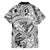 Polynesia Family Matching Off Shoulder Long Sleeve Dress and Hawaiian Shirt Tribal Polynesian Spirit With White Pacific Flowers LT9 - Polynesian Pride