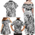 Polynesia Family Matching Off Shoulder Maxi Dress and Hawaiian Shirt Tribal Polynesian Spirit With White Pacific Flowers LT9 - Polynesian Pride