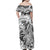 Polynesia Family Matching Off Shoulder Maxi Dress and Hawaiian Shirt Tribal Polynesian Spirit With White Pacific Flowers LT9 - Polynesian Pride