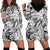 Polynesia Hoodie Dress Tribal Polynesian Spirit With White Pacific Flowers LT9 - Polynesian Pride