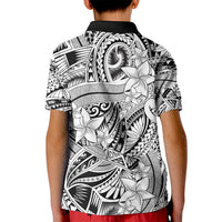 Polynesia Kid Polo Shirt Tribal Polynesian Spirit With White Pacific Flowers LT9 - Polynesian Pride