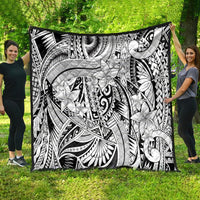 Polynesia Quilt Tribal Polynesian Spirit With White Pacific Flowers LT9 - Polynesian Pride