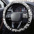 Polynesia Steering Wheel Cover Tribal Polynesian Spirit With White Pacific Flowers