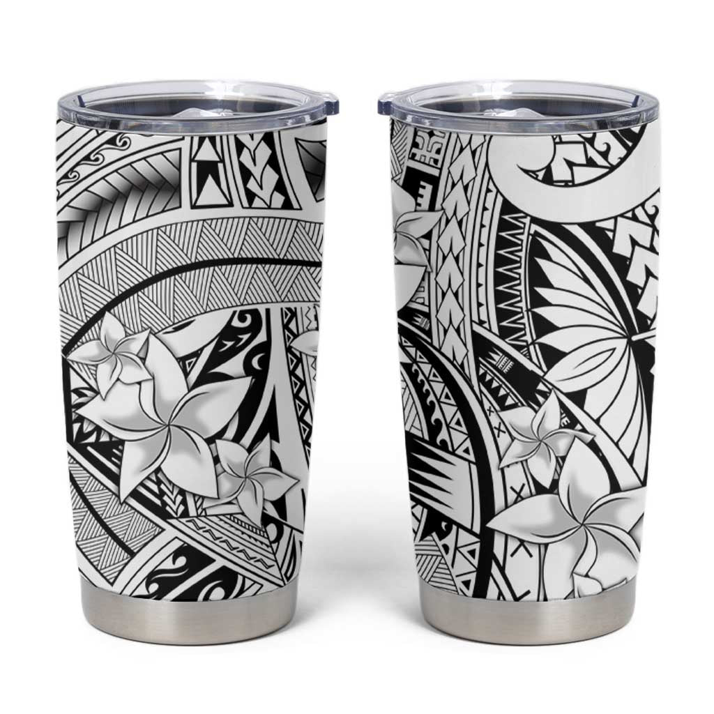 White Pacific Flowers Tribal Polynesian Spirit Tumbler Cup LT9 White - Polynesian Pride