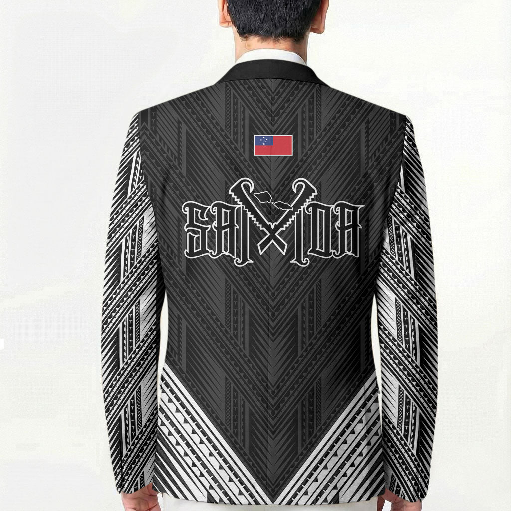 Black Samoa Tribal Chest Tattoo Blazer LT9 - Polynesian Pride