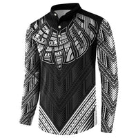 Black Samoa Tribal Chest Tattoo Button Sweatshirt LT9 - Polynesian Pride
