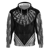 Black Samoa Tribal Chest Tattoo Hoodie LT9 Pullover Hoodie Black - Polynesian Pride