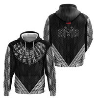 Black Samoa Tribal Chest Tattoo Hoodie LT9 - Polynesian Pride