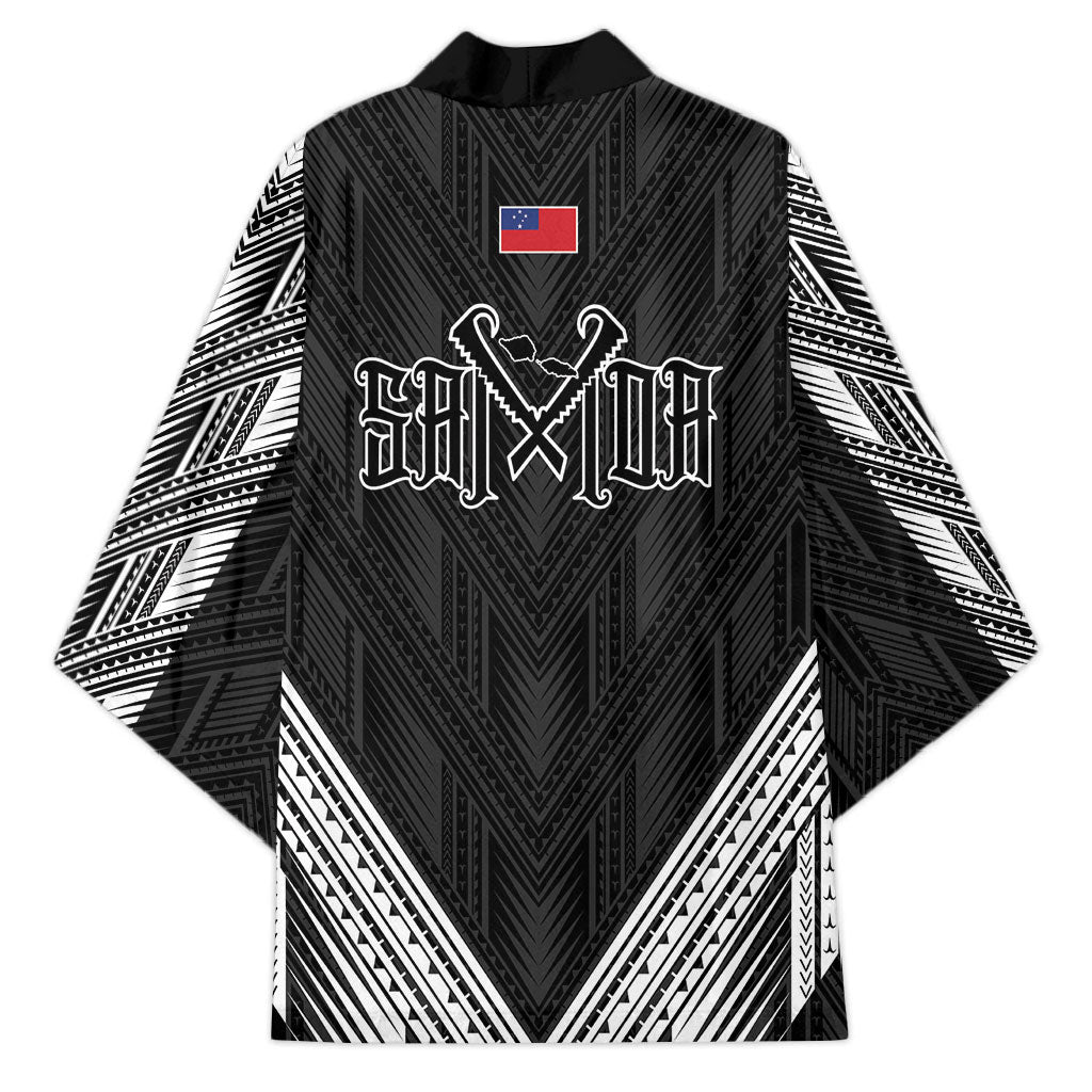 Black Samoa Tribal Chest Tattoo Kimono LT9 - Polynesian Pride