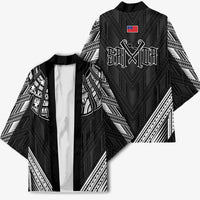 Black Samoa Tribal Chest Tattoo Kimono LT9 - Polynesian Pride