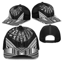 Black Samoa Tribal Chest Tattoo Mesh Trucker Cap LT9 - Polynesian Pride