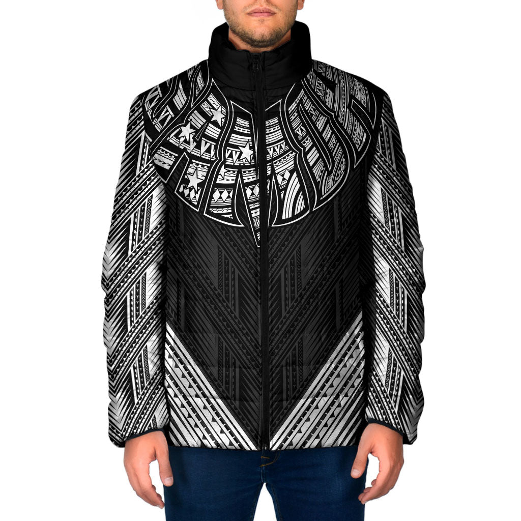 Black Samoa Tribal Chest Tattoo Padded Jacket LT9 Men Black - Polynesian Pride