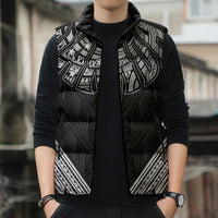 Black Samoa Tribal Chest Tattoo Sleeveless Puffer Jacket LT9 - Polynesian Pride