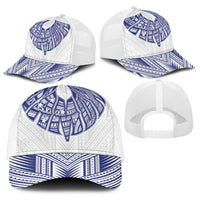 White Samoa Tribal Chest Tattoo Baseball Net Cap LT9 - Polynesian Pride