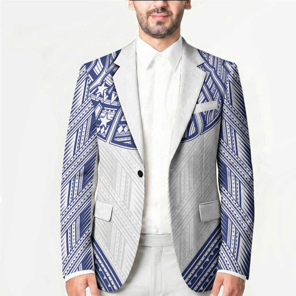 White Samoa Tribal Chest Tattoo Blazer LT9 - Polynesian Pride