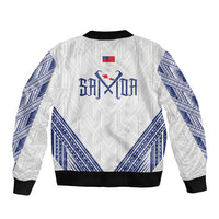 White Samoa Tribal Chest Tattoo Bomber Jacket LT9 - Polynesian Pride
