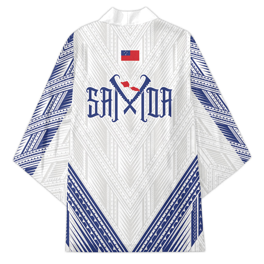 White Samoa Tribal Chest Tattoo Kimono LT9 - Polynesian Pride