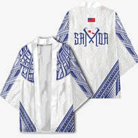 White Samoa Tribal Chest Tattoo Kimono LT9 - Polynesian Pride
