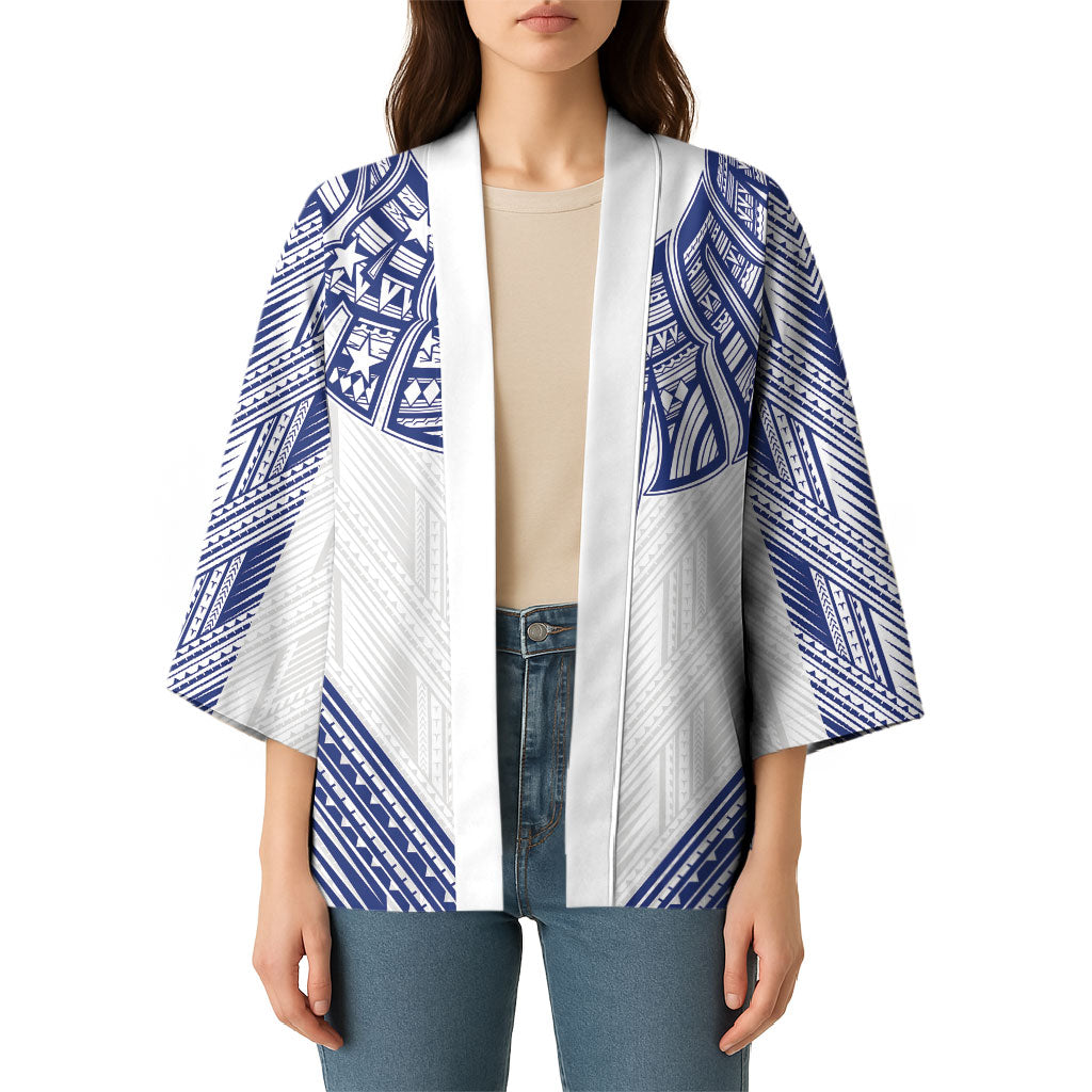 White Samoa Tribal Chest Tattoo Kimono LT9 - Polynesian Pride