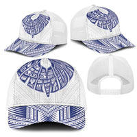 White Samoa Tribal Chest Tattoo Mesh Trucker Cap LT9 - Polynesian Pride