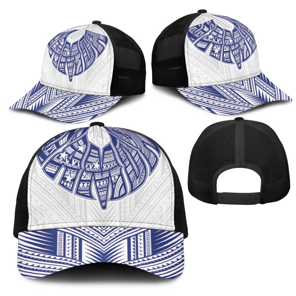 White Samoa Tribal Chest Tattoo Mesh Trucker Cap LT9 - Polynesian Pride