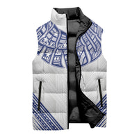 White Samoa Tribal Chest Tattoo Sleeveless Puffer Jacket LT9 - Polynesian Pride