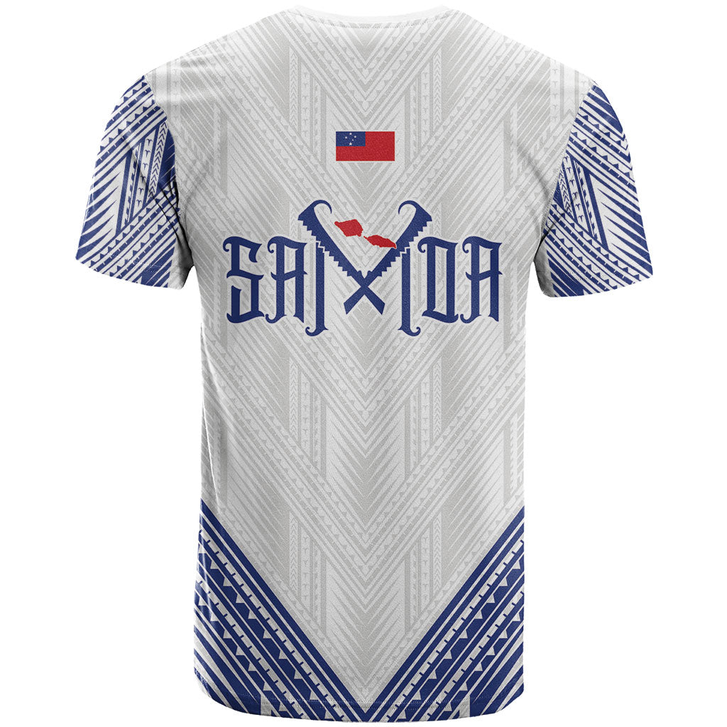 White Samoa Tribal Chest Tattoo T Shirt LT9 - Polynesian Pride