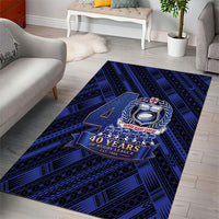 Toa Samoa 40th Anniversary Area Rug Royal Blue Tribal LT9 - Polynesian Pride