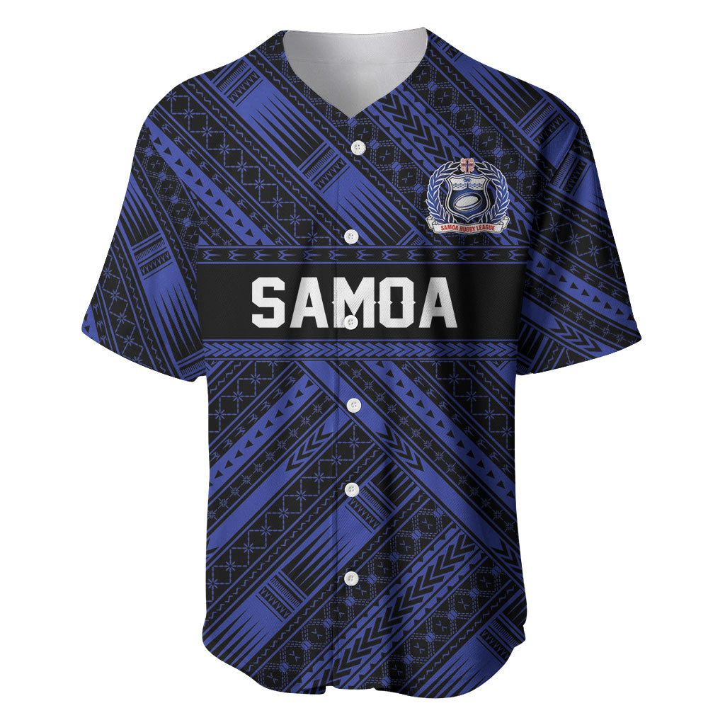Toa Samoa 40th Anniversary Baseball Jersey Royal Blue Tribal LT9 Blue - Polynesian Pride