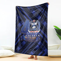 Toa Samoa 40th Anniversary Blanket Royal Blue Tribal LT9 - Polynesian Pride