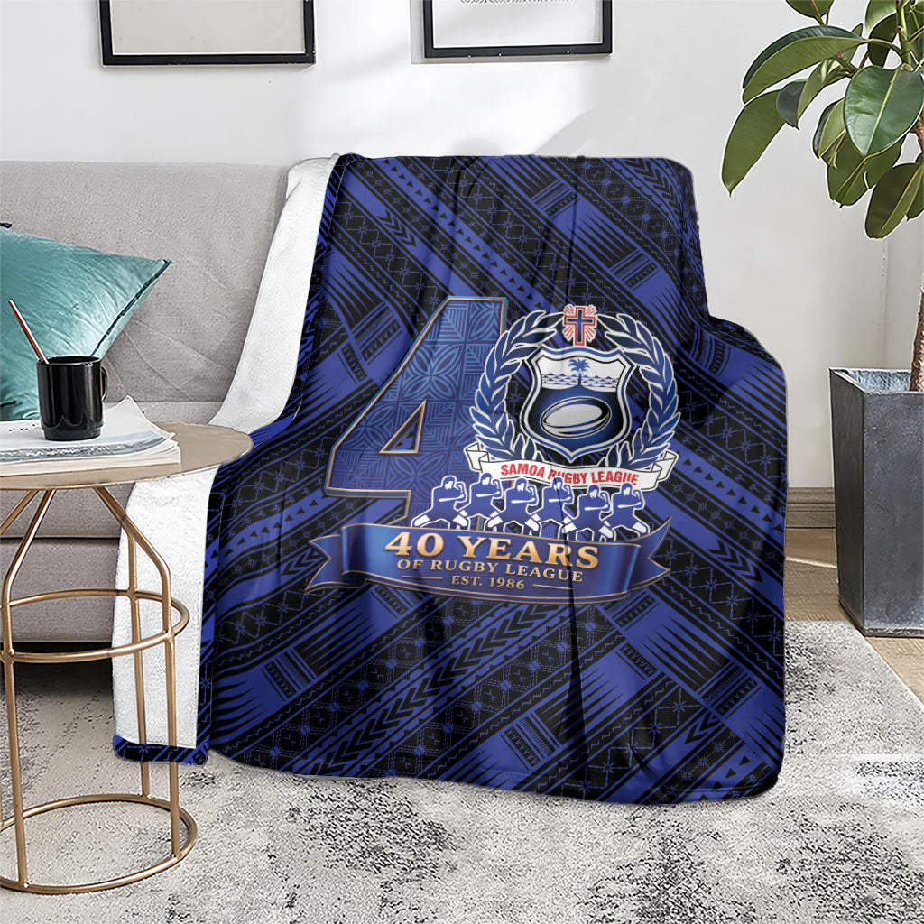 Toa Samoa 40th Anniversary Blanket Royal Blue Tribal LT9 - Polynesian Pride