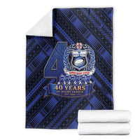 Toa Samoa 40th Anniversary Blanket Royal Blue Tribal LT9 - Polynesian Pride