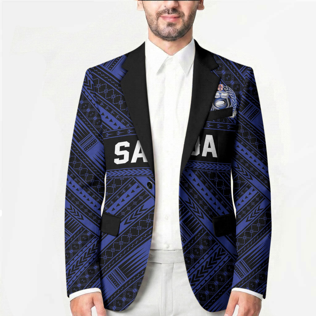 Toa Samoa 40th Anniversary Blazer Royal Blue Tribal LT9 - Polynesian Pride