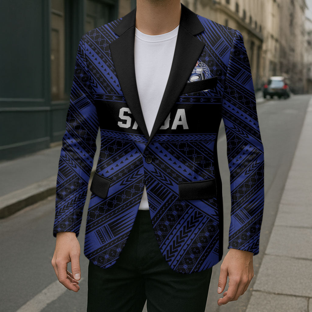 Toa Samoa 40th Anniversary Blazer Royal Blue Tribal LT9 - Polynesian Pride