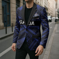 Toa Samoa 40th Anniversary Blazer Royal Blue Tribal LT9 - Polynesian Pride