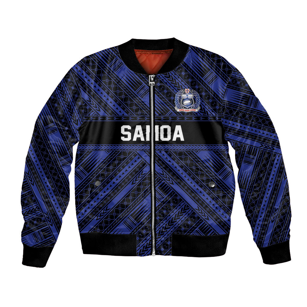 Toa Samoa 40th Anniversary Bomber Jacket Royal Blue Tribal LT9 Unisex Blue - Polynesian Pride
