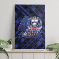 Toa Samoa 40th Anniversary Canvas Wall Art Royal Blue Tribal LT9 - Polynesian Pride