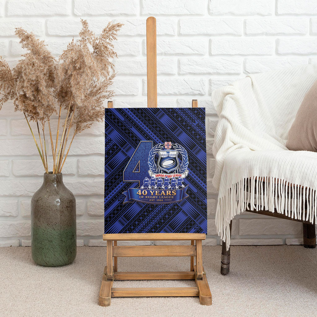 Toa Samoa 40th Anniversary Canvas Wall Art Royal Blue Tribal LT9 - Polynesian Pride
