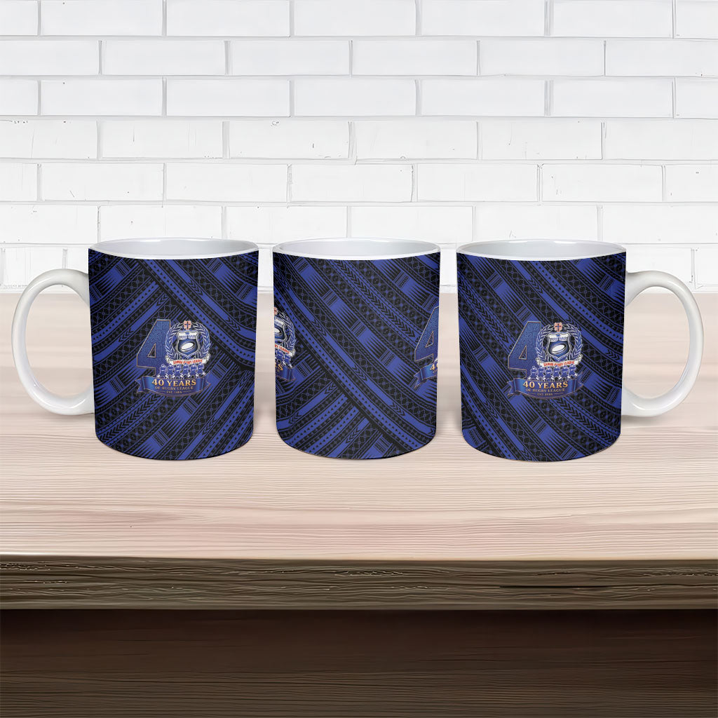 Toa Samoa 40th Anniversary Ceramic Mug Royal Blue Tribal LT9 - Polynesian Pride