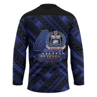 Toa Samoa 40th Anniversary Hockey Jersey Royal Blue Tribal LT9 - Polynesian Pride