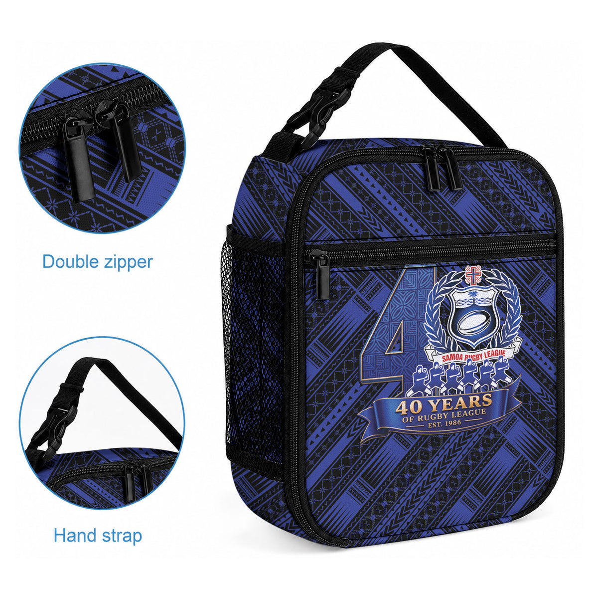 Toa Samoa 40th Anniversary Lunch Bag Royal Blue Tribal LT9 - Polynesian Pride