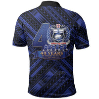 Toa Samoa 40th Anniversary Polo Shirt Royal Blue Tribal LT9 - Polynesian Pride