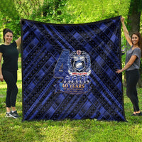 Toa Samoa 40th Anniversary Quilt Royal Blue Tribal LT9 - Polynesian Pride