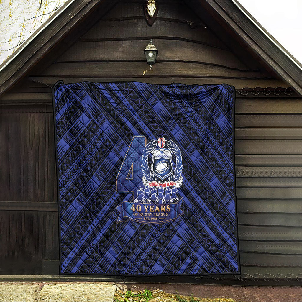 Toa Samoa 40th Anniversary Quilt Royal Blue Tribal LT9 - Polynesian Pride