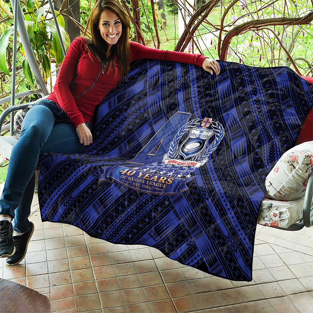 Toa Samoa 40th Anniversary Quilt Royal Blue Tribal LT9 - Polynesian Pride